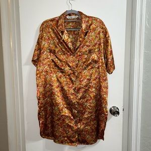 Vintage Victoria Secret Orange Floral Sleep Gown